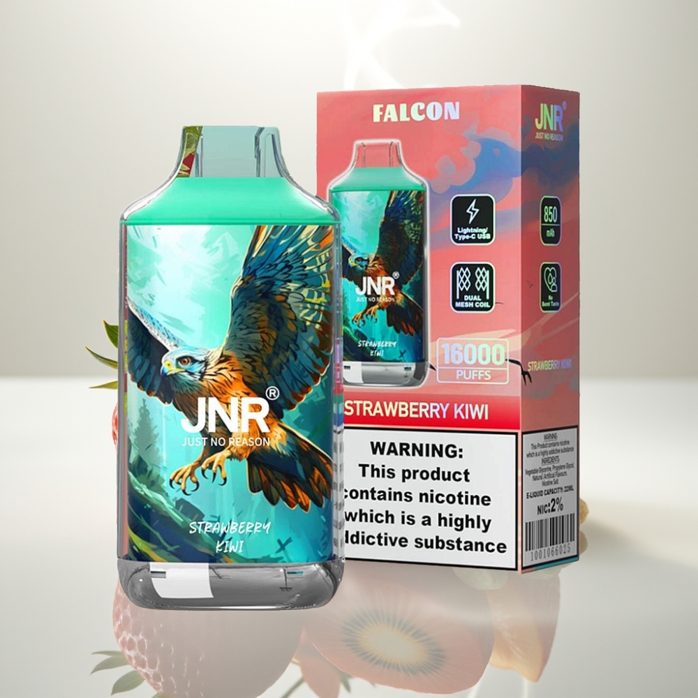 JNR Falcon 16000 Puffs Dual Mesh 22ml Strawberry Kiwi
