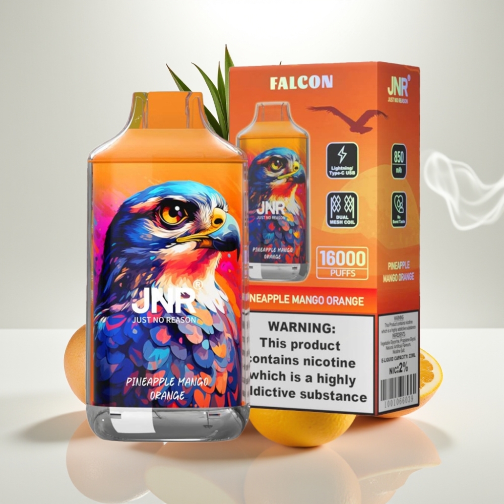 JNR Falcon 16000 Puffs Dual Mesh Coil Pineapple Mango Orange