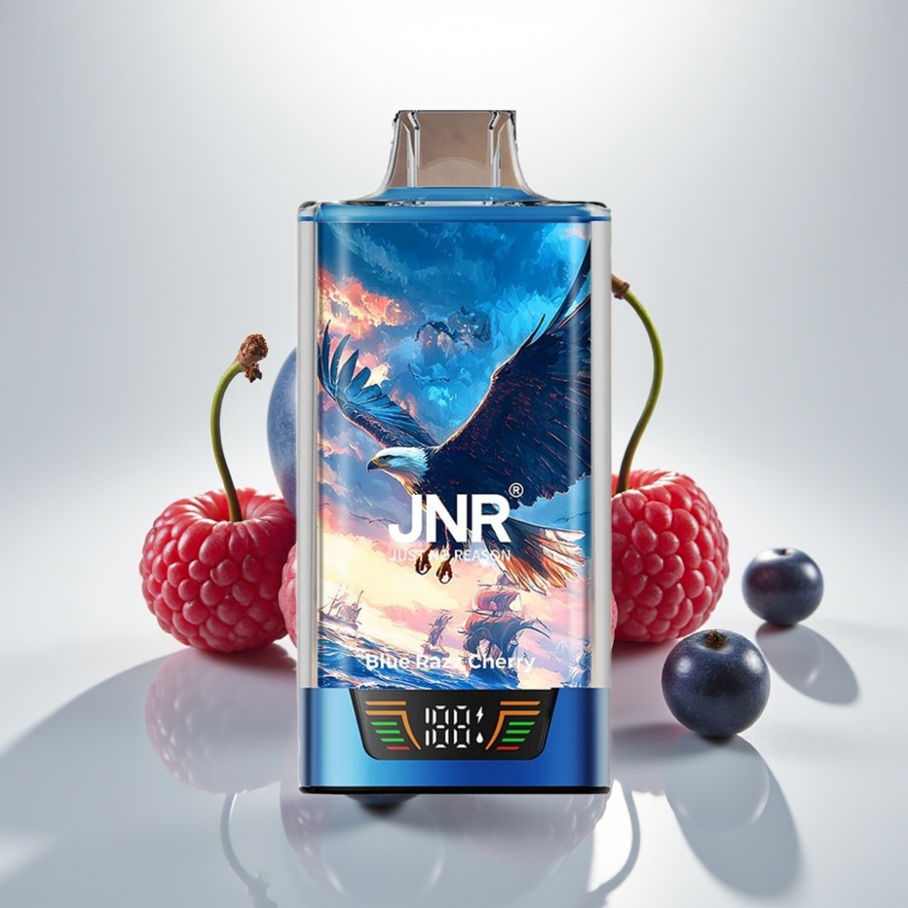 JNR Falcon Pro 28000 Disposable Vape 30ml 5 Nicotine Dual Mesh Blue Razz Cherry