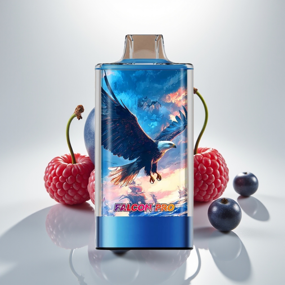 JNR Falcon Pro 28000 Disposable Vape 30ml 5 Nicotine Dual Mesh Blue Razz Cherry