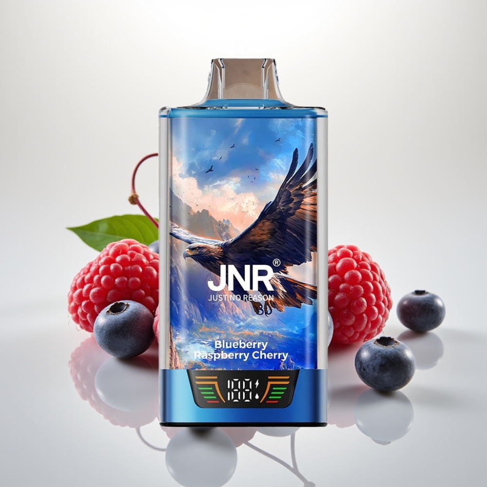 JNR Falcon Pro 28000 Puffs 30ml 5 Nicotine Dual Mesh Blueberry Raspberry Cherry