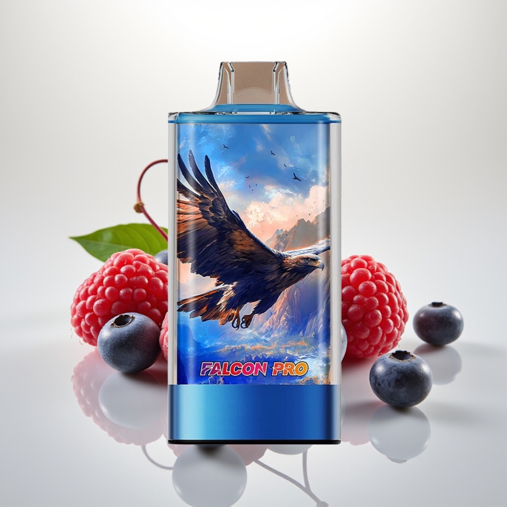 JNR Falcon Pro 28000 Puffs 30ml 5 Nicotine Dual Mesh Blueberry Raspberry Cherry