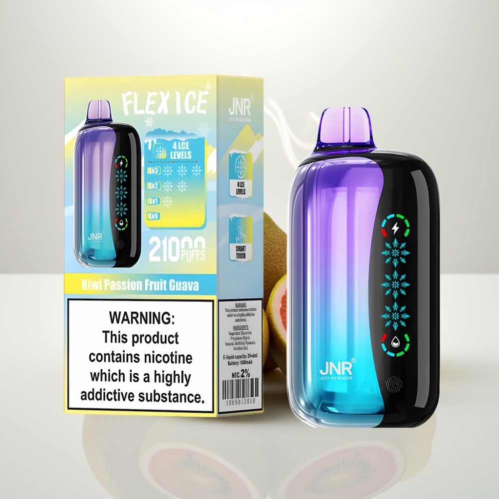 JNR Flex Ice 21000 Puffs Adjustable Airflow Dual Mesh Kiwi Passion Fruit Guava