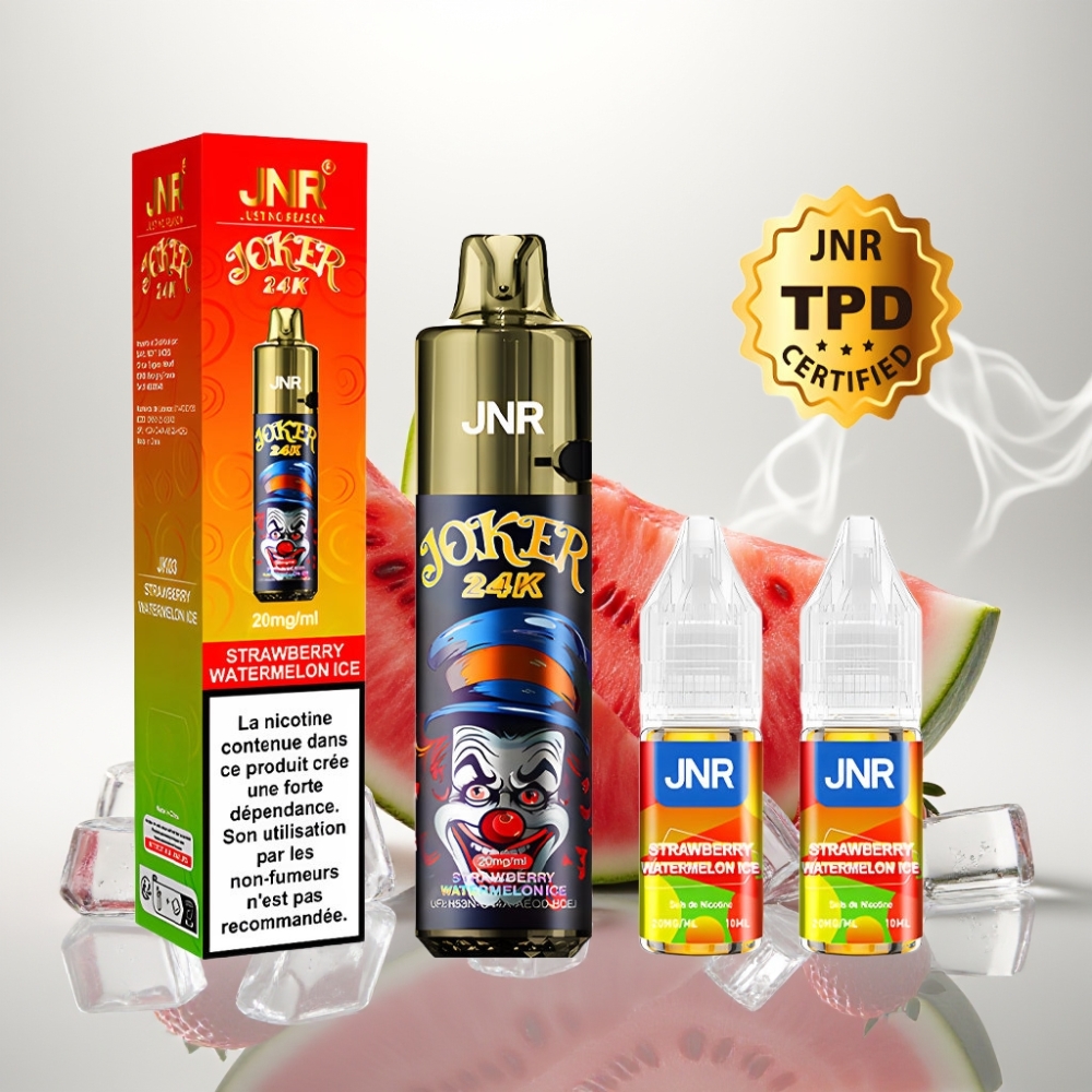 JNR Joker 24K Puffs Refillable 800mAh Strawberry Watermelon Ice