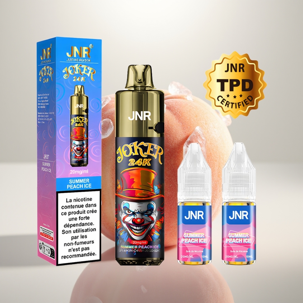 JNR Joker 24K Puffs Refillable 800mAh Summer Peach Ice