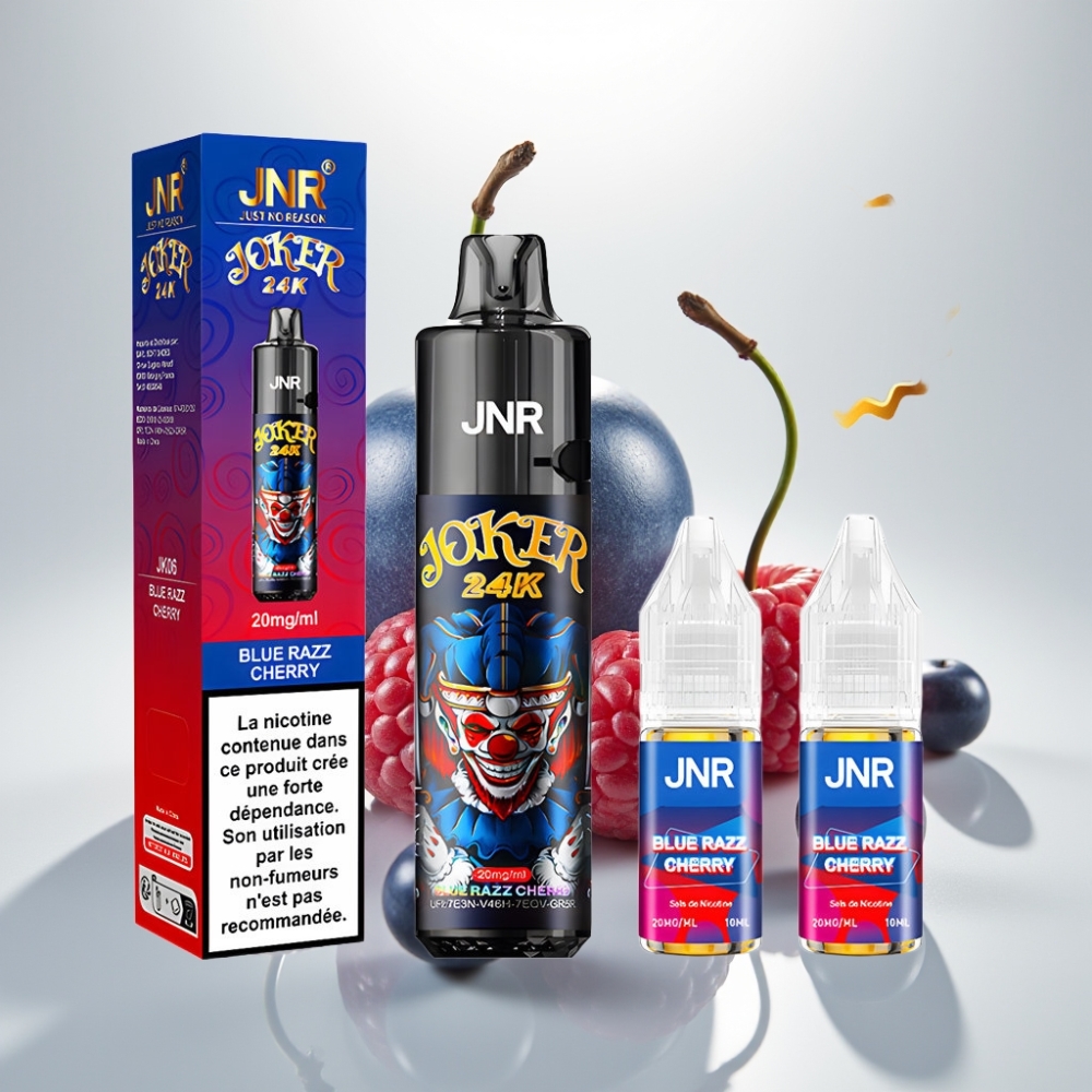 JNR Joker 24K Puffs Refillable Pod 800mAh Blue Razz Cherry