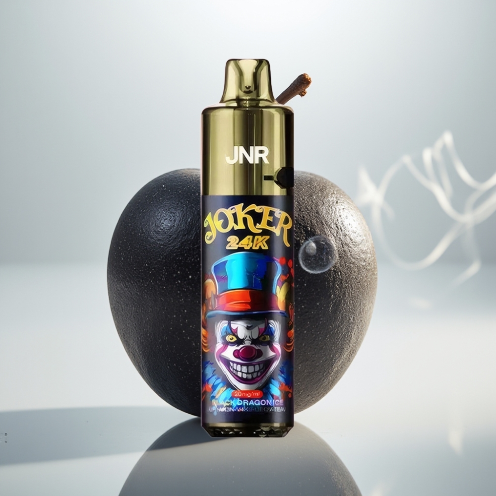 JNR Joker 24K Puffs Refillable Pod Disposable Vape Black Dragon Ice