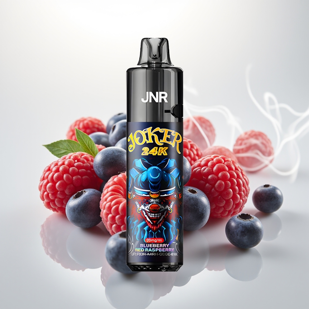 JNR Joker 24K Puffs Refillable Pod Disposable Vape Blueberry Red Raspberry