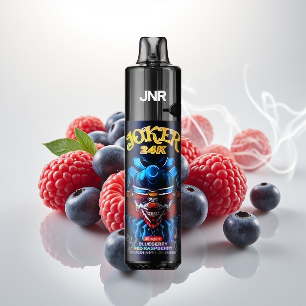 JNR Joker 24K Puffs Refillable Pod Disposable Vape Blueberry Red Raspberry