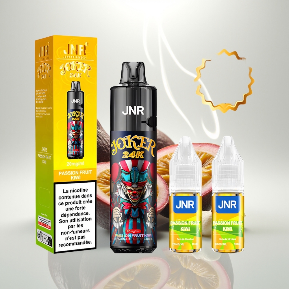 JNR Joker 24K Puffs Refillable Pod Disposable Vape Passion Fruit Kiwi