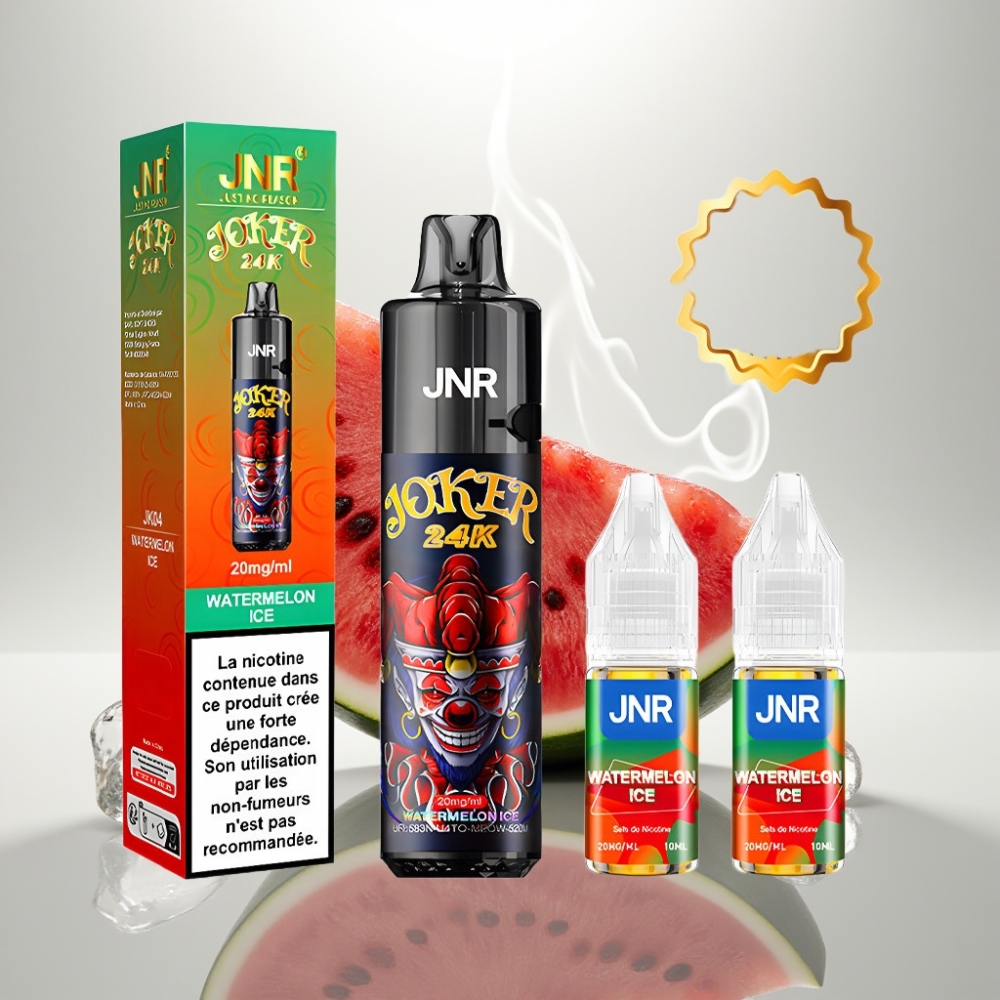 JNR Joker 24K Puffs Refillable Side Fill 800mAh Watermelon Ice