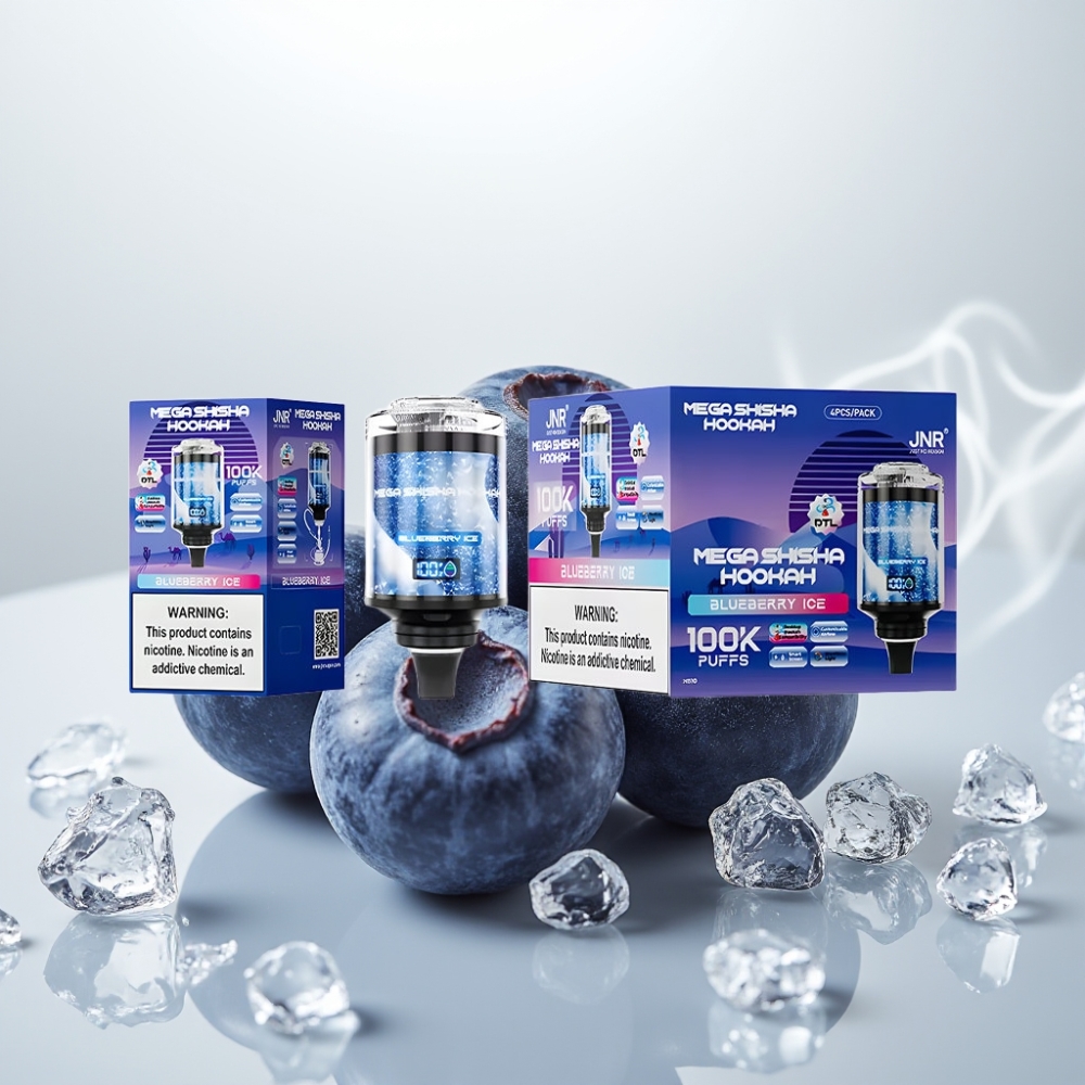 JNR Mega Shisha Hookah 100K Desktop 60mL 2200mAh Blueberry Ice