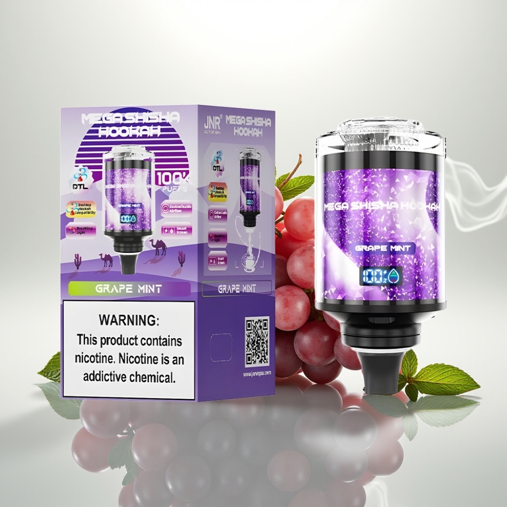 JNR Mega Shisha Hookah 100K Desktop 60mL 2200mAh Grape Mint