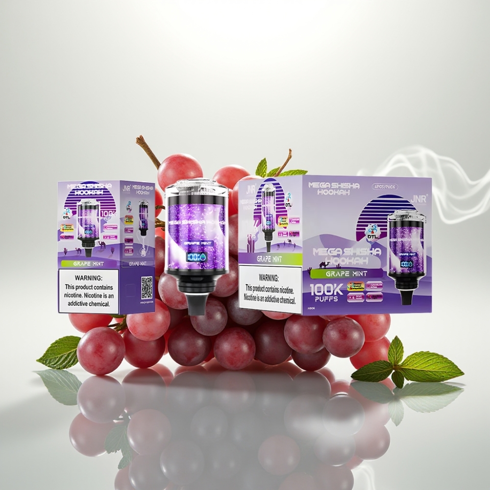 JNR Mega Shisha Hookah 100K Desktop 60mL 2200mAh Grape Mint