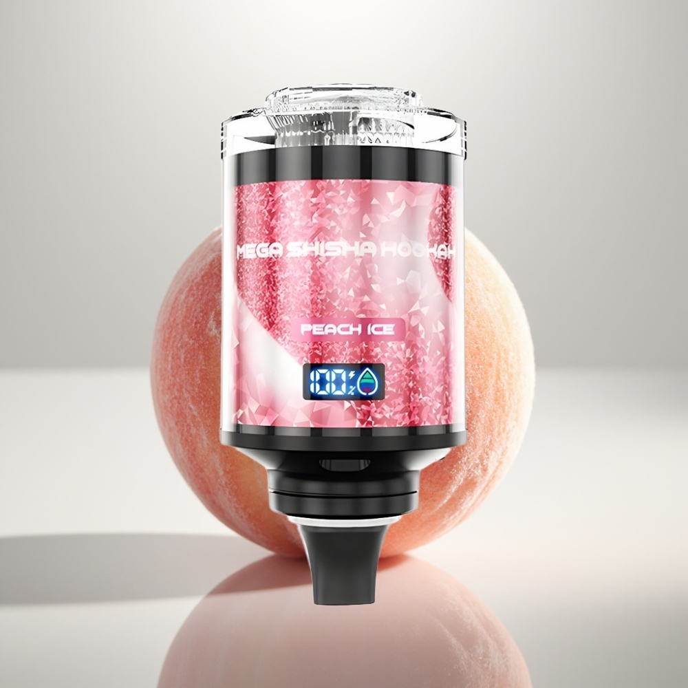 JNR Mega Shisha Hookah 100K Desktop 60mL Peach Ice