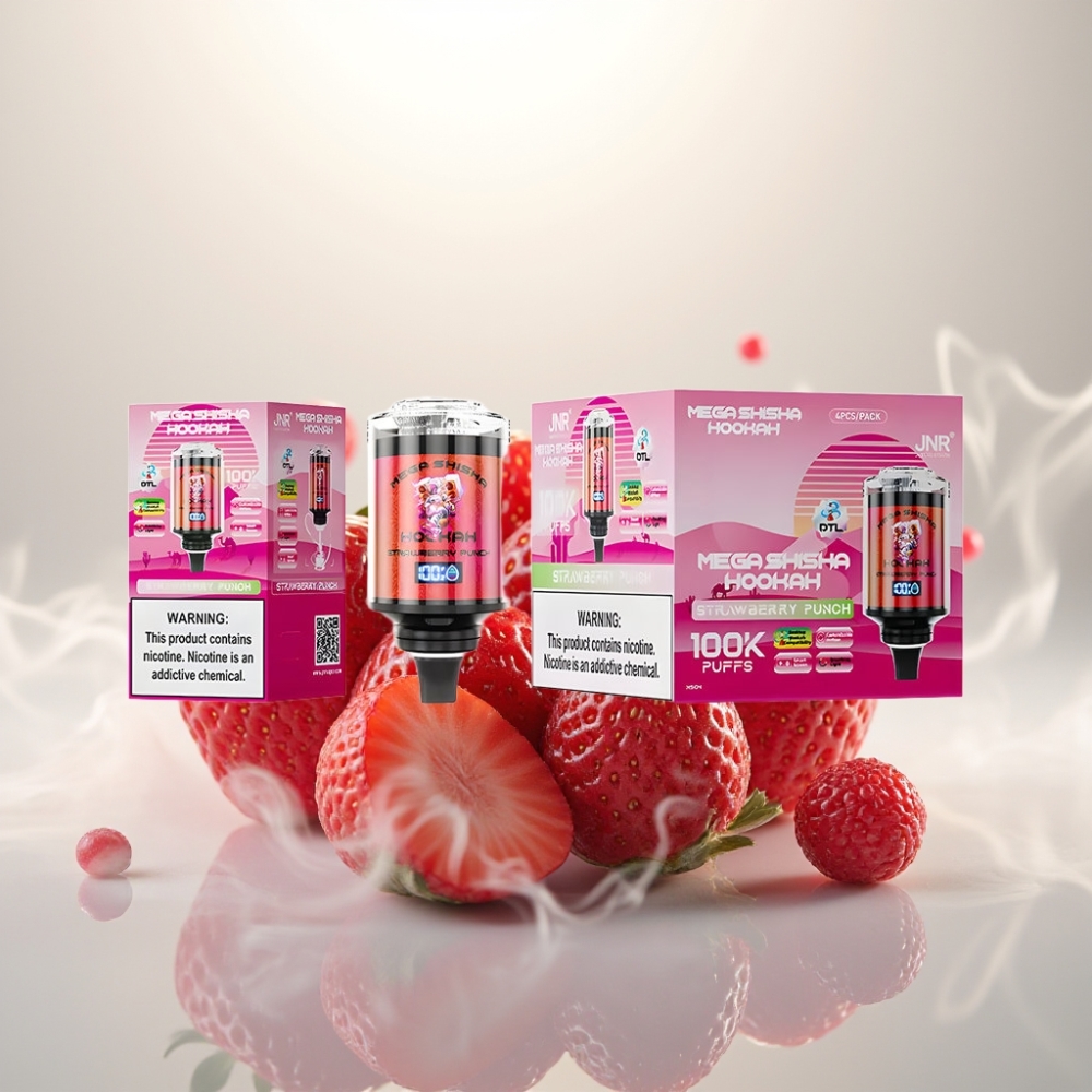 JNR Mega Shisha Hookah 100K Desktop 60ml 2200mAh Strawberry Punch