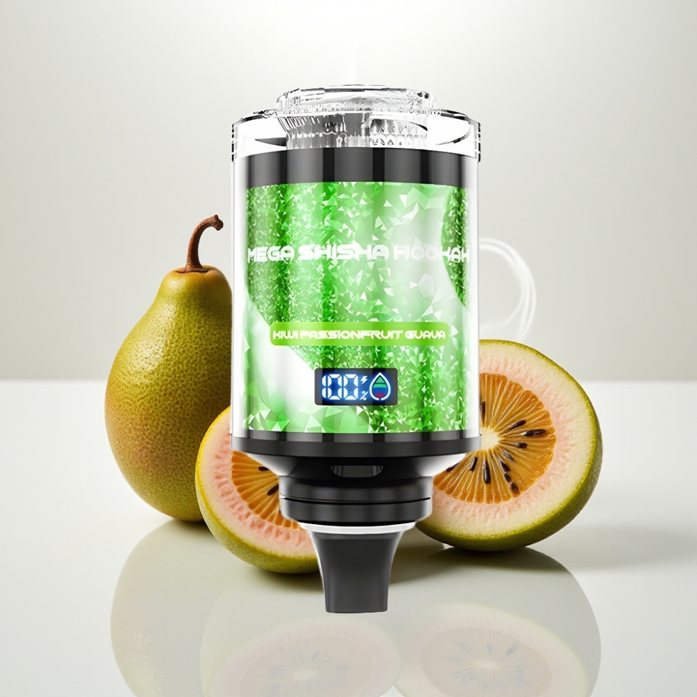 JNR Mega Shisha Hookah 100K Desktop Compatibility 60mL 2200mAh Kiwi Passionfruit Guava