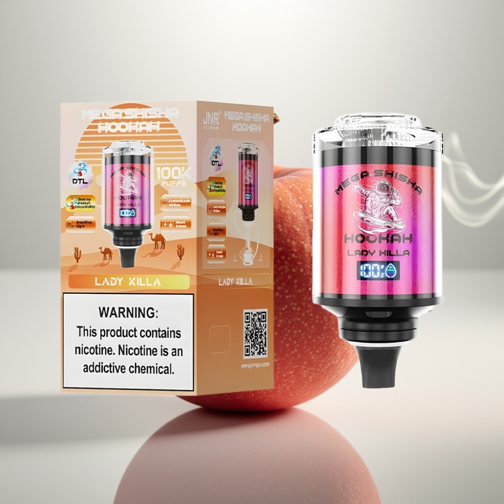 JNR Mega Shisha Hookah 100K Desktop Compatibility 60mL 2200mAh Lady Killa