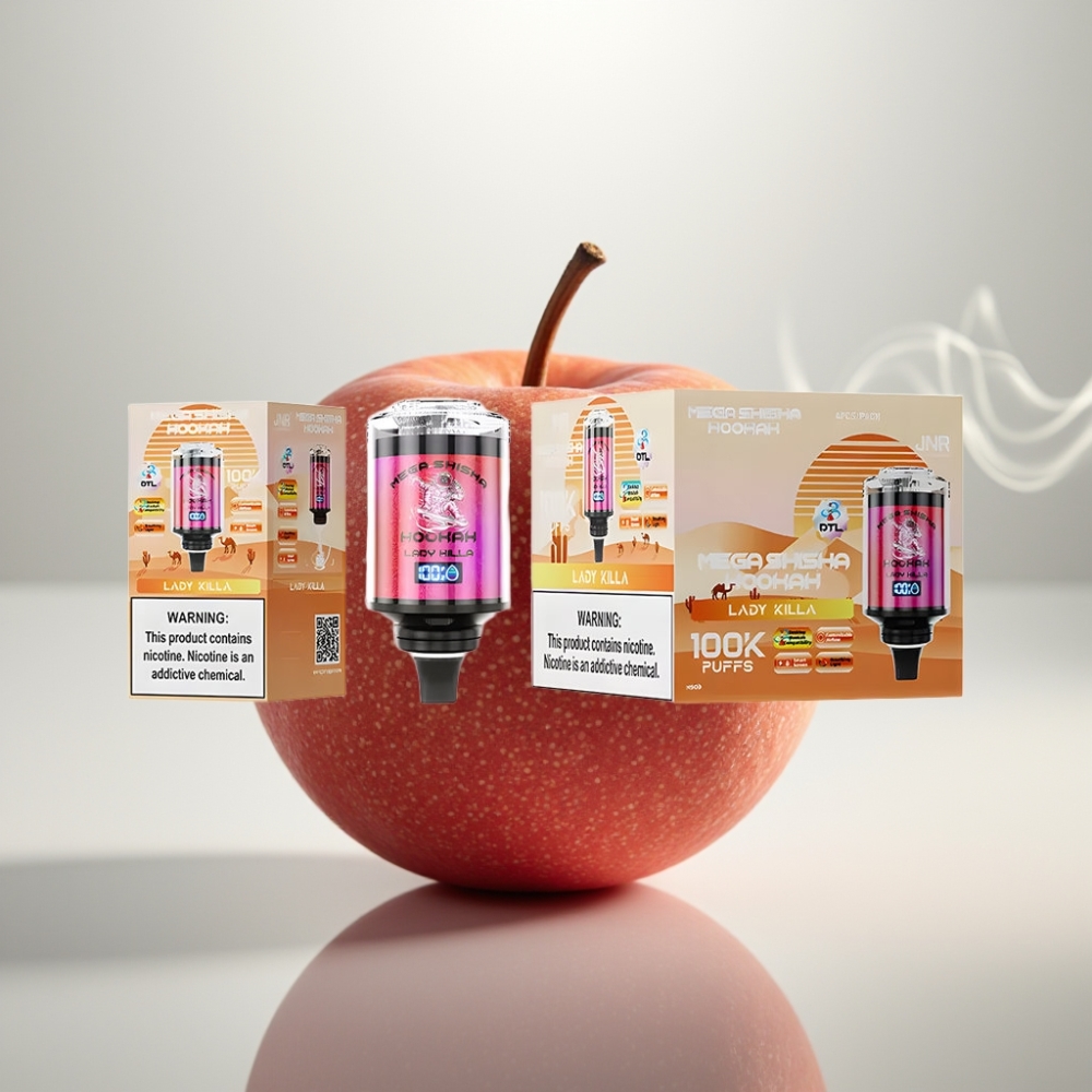 JNR Mega Shisha Hookah 100K Desktop Compatibility 60mL 2200mAh Lady Killa