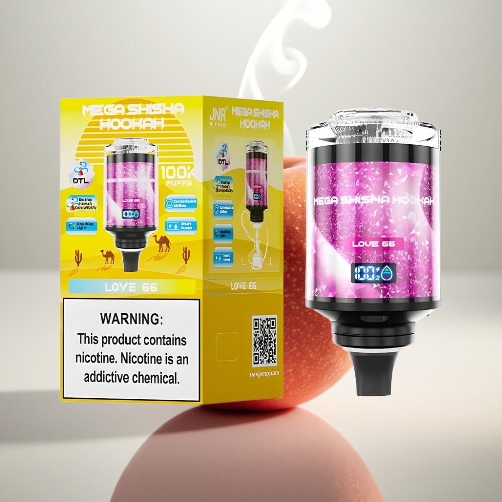 JNR Mega Shisha Hookah 100K Desktop Compatibility 60mL 2200mAh Love 66