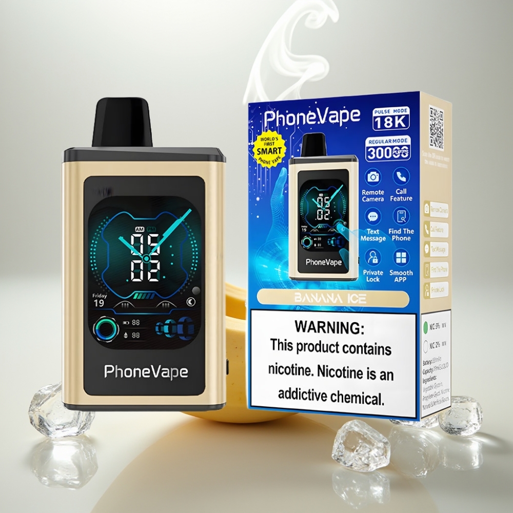 JNR PhoneVape 30000 Puffs Turbo Rechargeable Disposable Vape Banana Ice