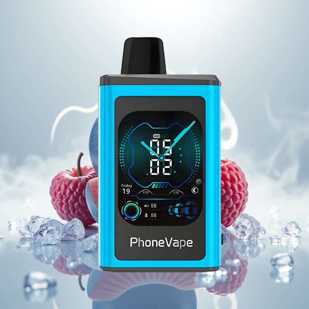 JNR PhoneVape 30000 puffs Rechargeable App Controlled Blue Razz Ice