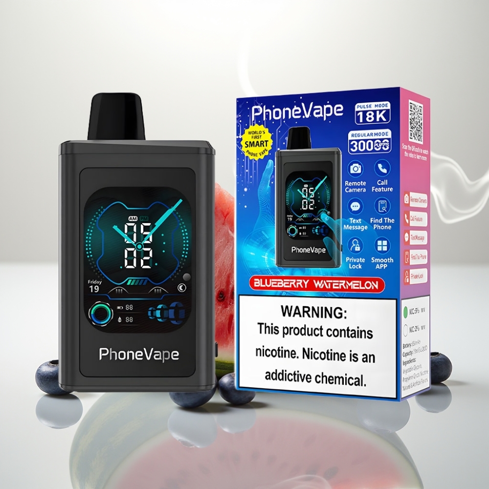 JNR PhoneVape 30000 puffs Rechargeable App Controlled Blueberry Watermelon