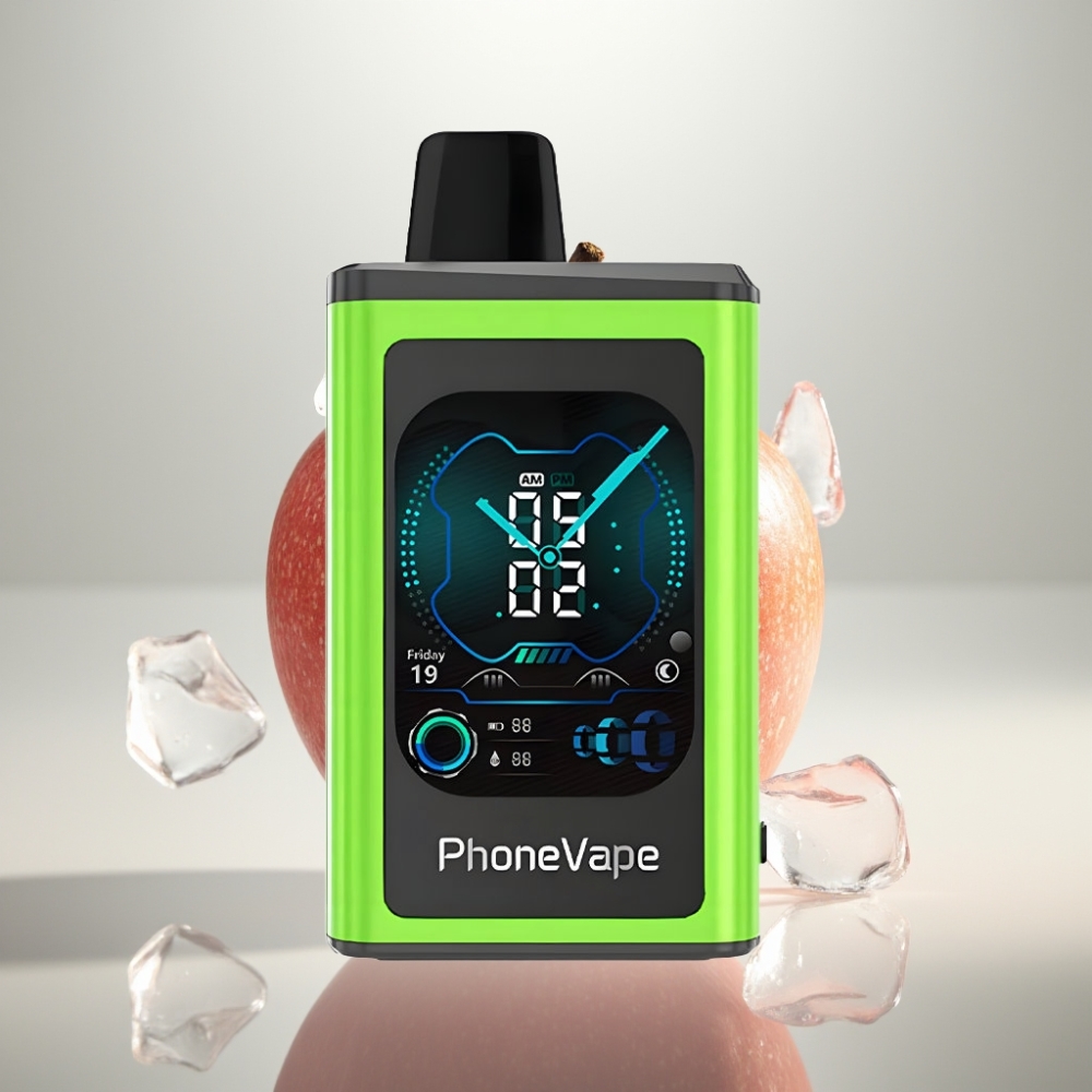 JNR PhoneVape 30000 puffs Rechargeable App Controlled Sour Apple Ice
