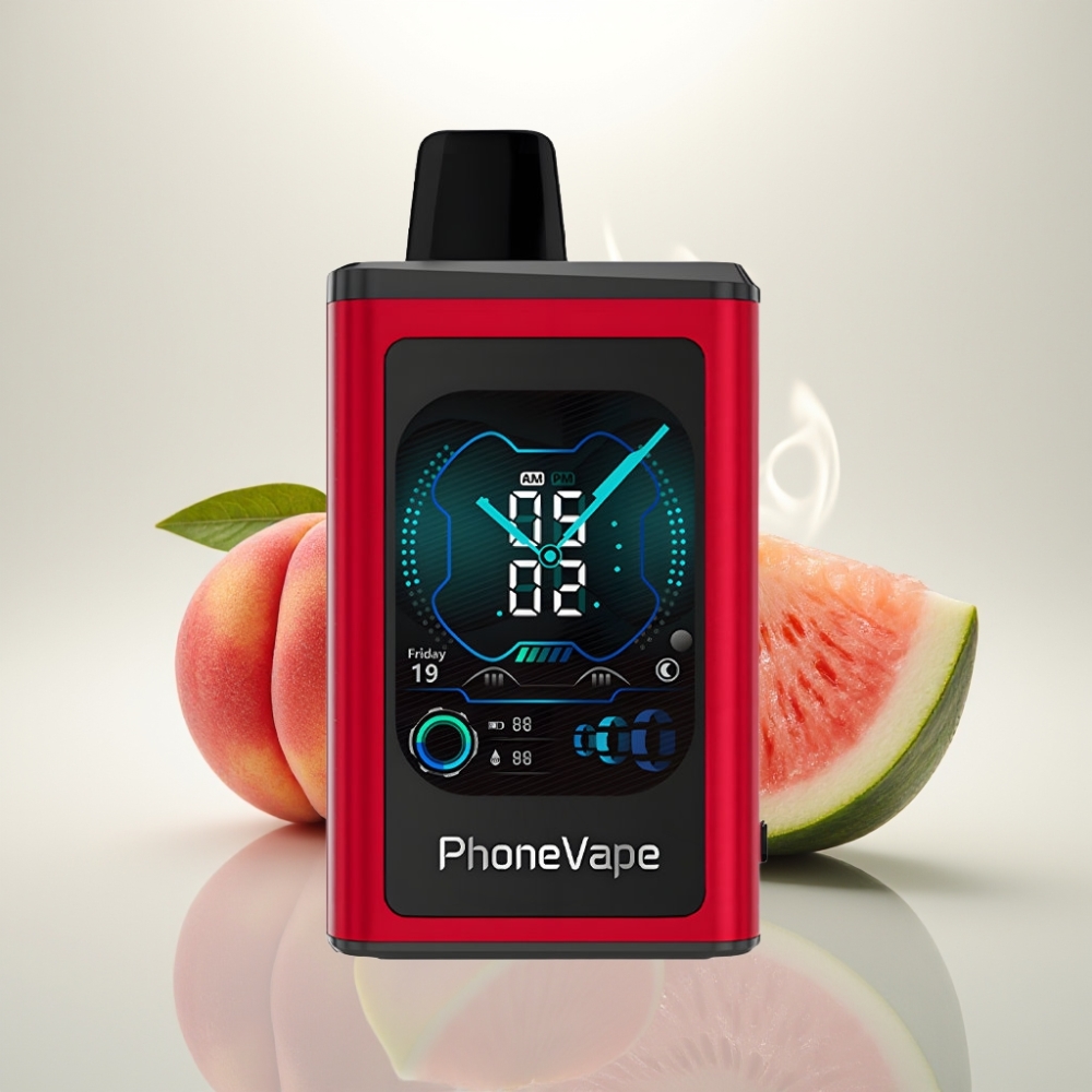 JNR PhoneVape 30000 puffs Rechargeable Turbo App Controlled Peach Mango Watermelon