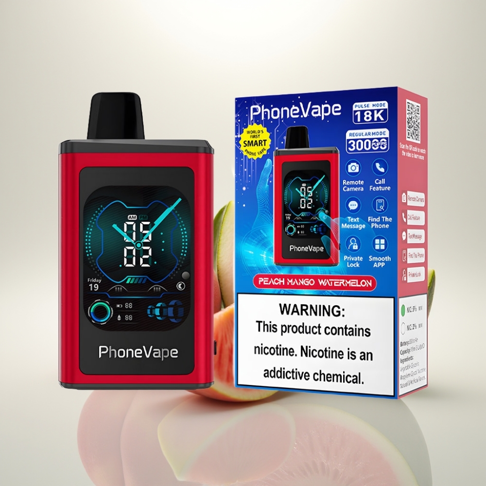 JNR PhoneVape 30000 puffs Rechargeable Turbo App Controlled Peach Mango Watermelon