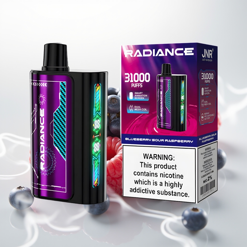 JNR Radiance 31000 Puffs Dual Mesh Rechargeable BLUEBERRY SOUR RASPBERRY