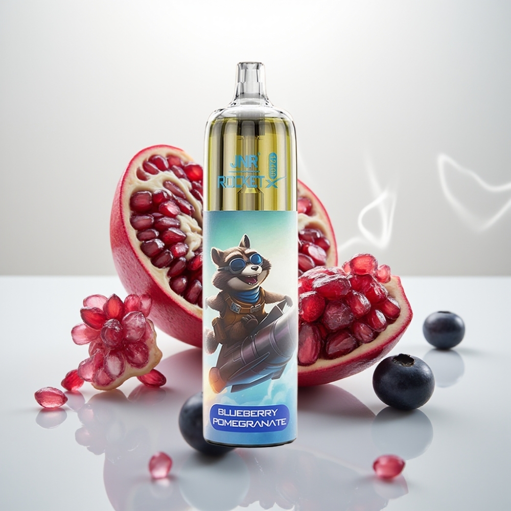 JNR Rocket-X 12400 Puffs Adjustable Airflow Mesh Coil Blueberry Pomegranate