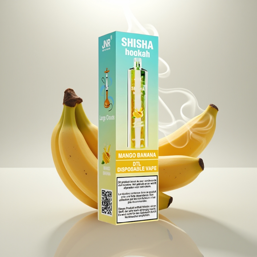 JNR Shisha Hookah 12000 Puffs 24ml 750mAh Type-C Mango Banana