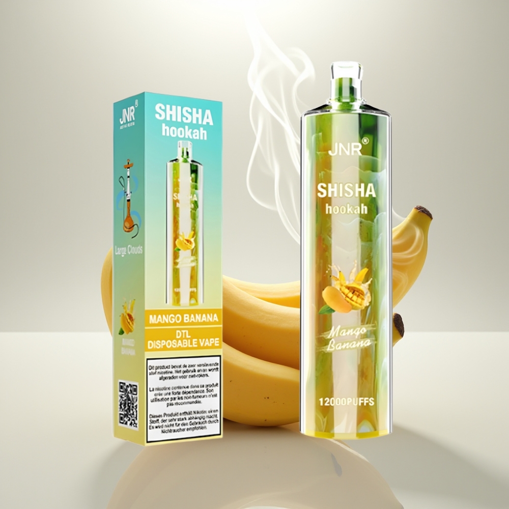 JNR Shisha Hookah 12000 Puffs 24ml 750mAh Type-C Mango Banana