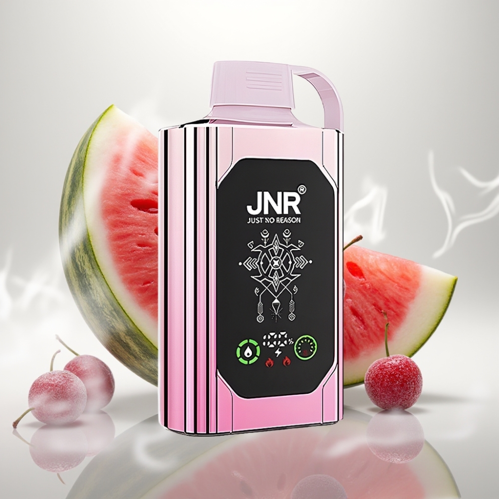 JNR Shisha Hookah Box 20500 Puffs HD Display Dual Mesh Cherry Watermelon Freeze