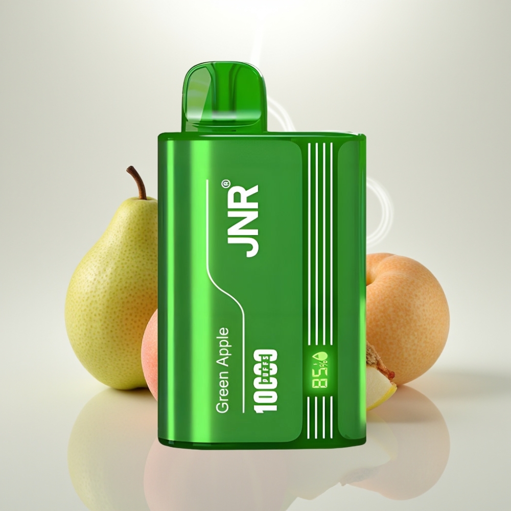 JNR Tank 10000 Puffs Adjustable Airflow Digital Display Green Apple Peach Pear