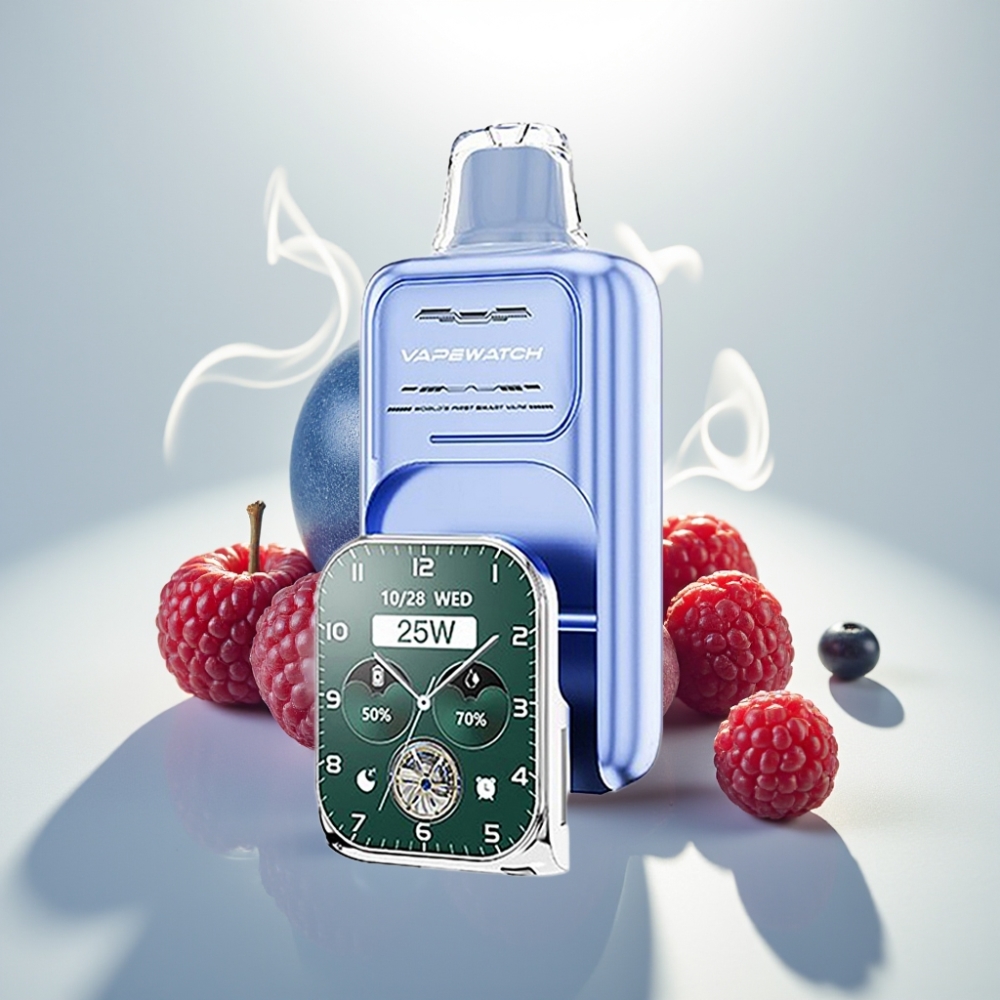 JNR VapeWatch 30000 Puffs Dual Mesh 19mL Blue Razz Ice