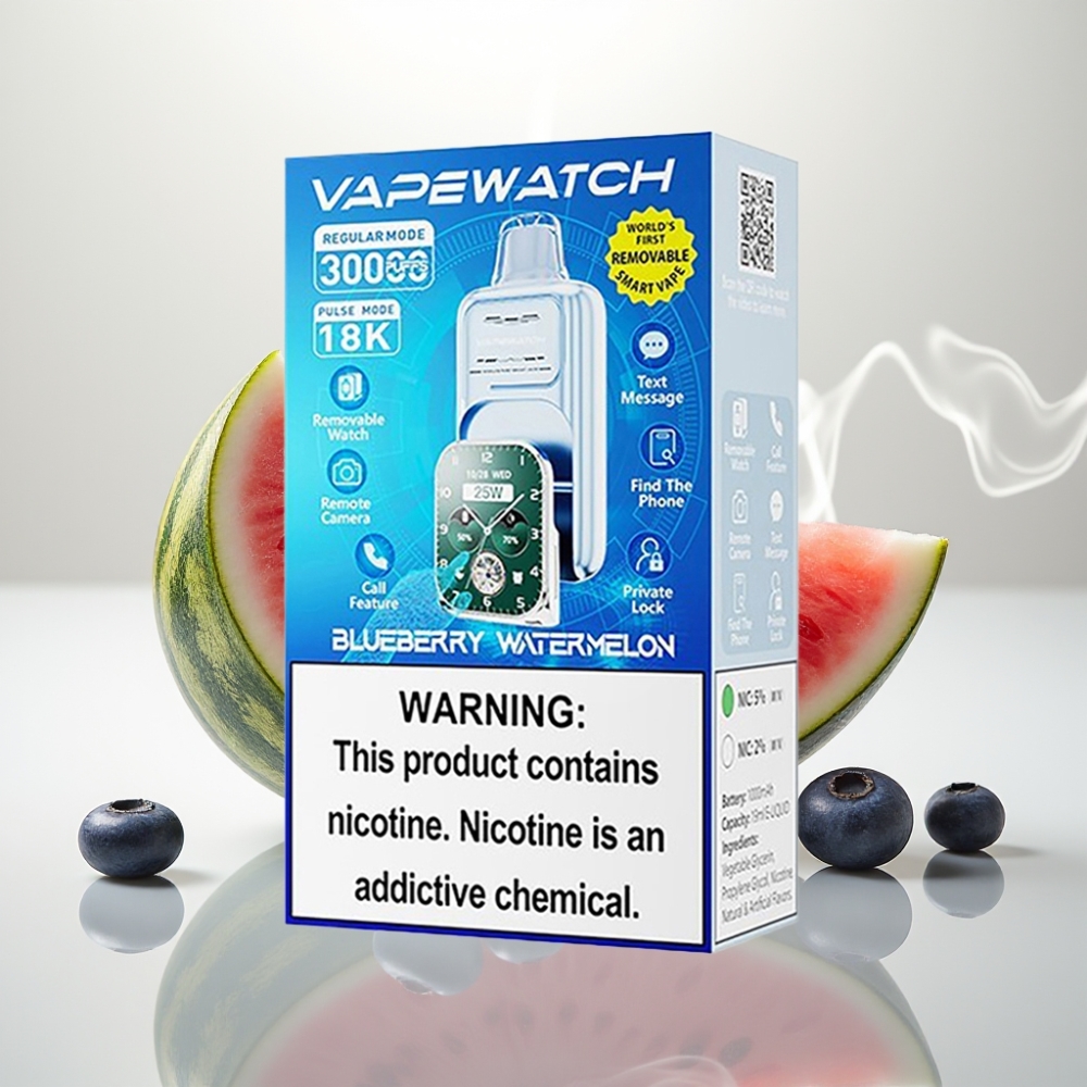 JNR VapeWatch 30000 Puffs Dual Mesh Coil Blueberry Watermelon