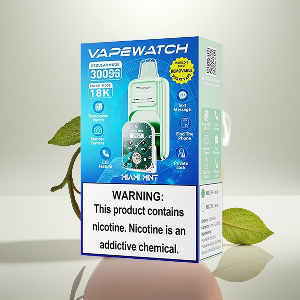 JNR VapeWatch 30000 Puffs Dual Mesh Coil Miami Mint