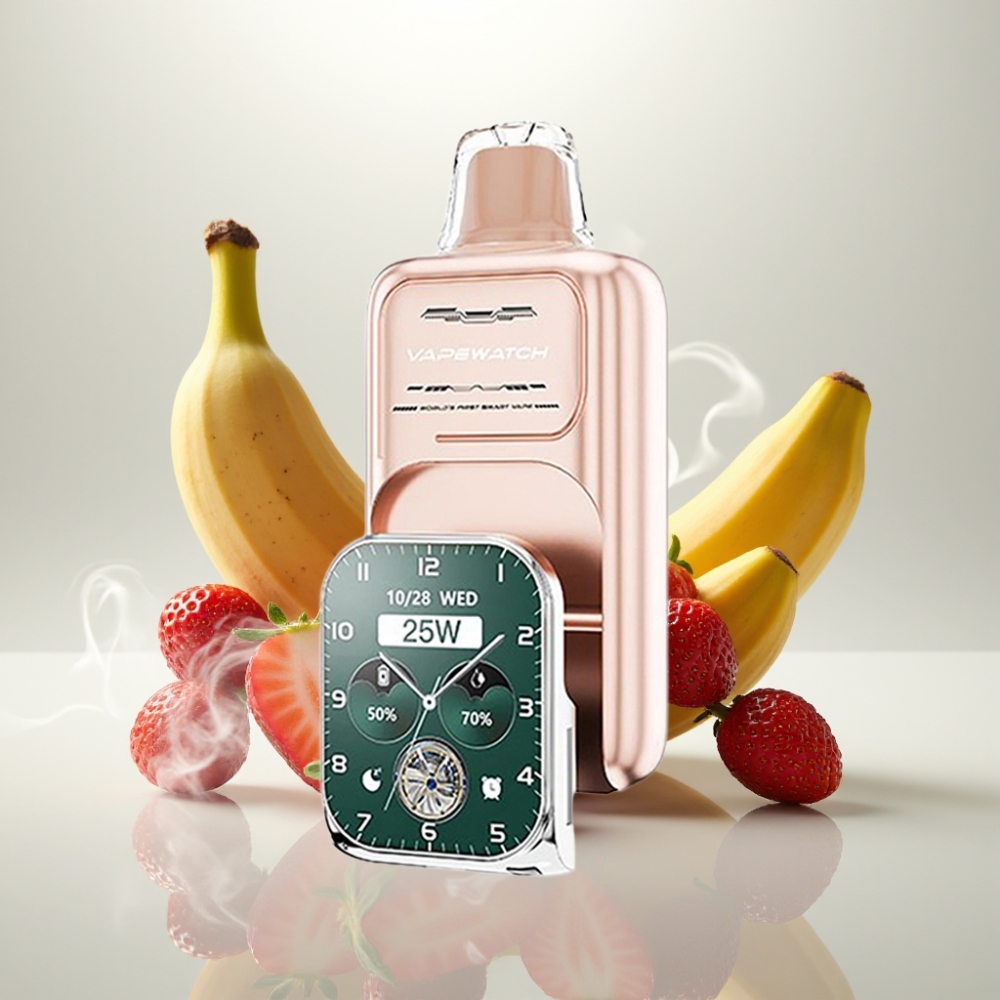 JNR VapeWatch 30000 Puffs Dual Mesh Coil Strawberry Banana
