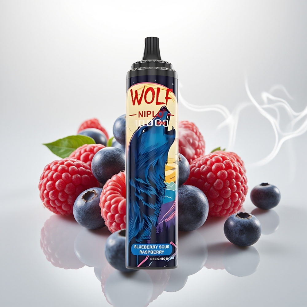 JNR Wolf Niplo 10000 Puffs 20ml Mesh 10 Ohm Blueberry Sour Raspberry