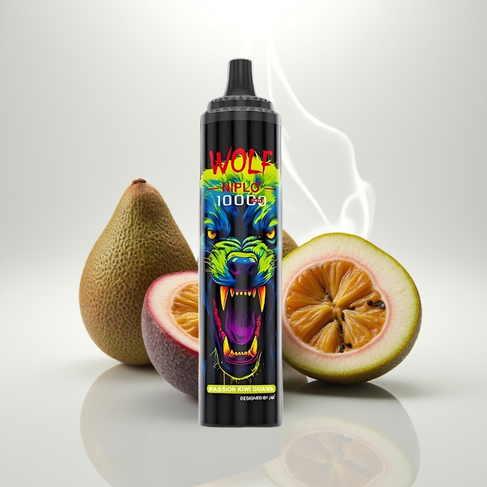 JNR Wolf Niplo 10000 Puffs 20ml Mesh 10Ω Passion Kiwi Guava