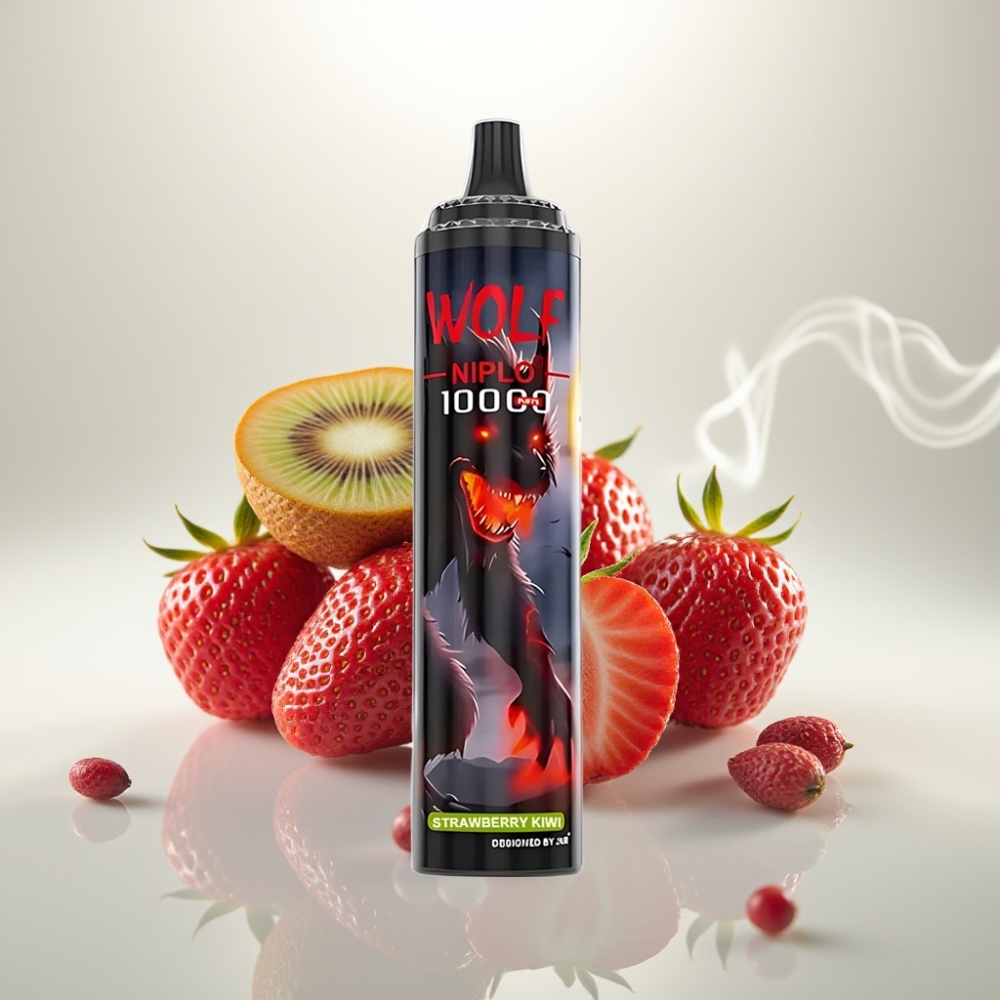 JNR Wolf Niplo 10000 Puffs 20ml Mesh 5 Strawberry Kiwi