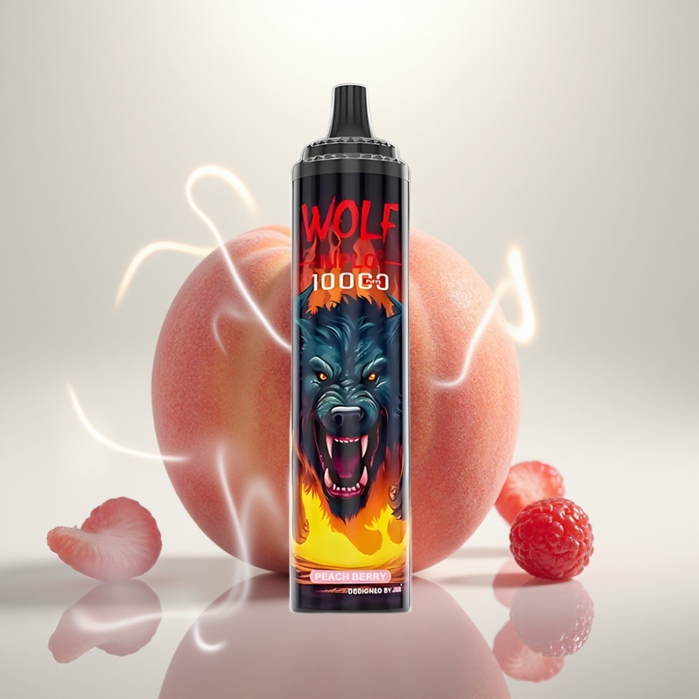 JNR Wolf Niplo 10000 Puffs Mesh 10 Ohm Peach Berry
