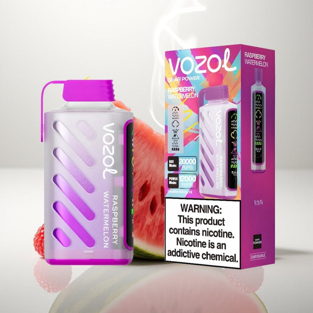 VOZOL Gear Power 20000 Puffs Dual Mesh Coil Raspberry Watermelon