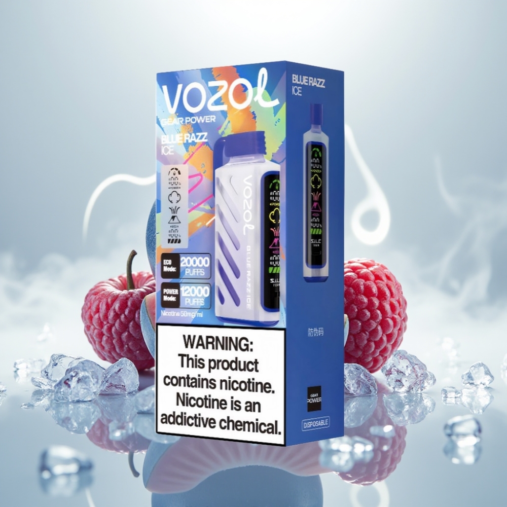 VOZOL Gear Power 20000 Puffs Dual Mesh Full Screen Blue Razz Ice